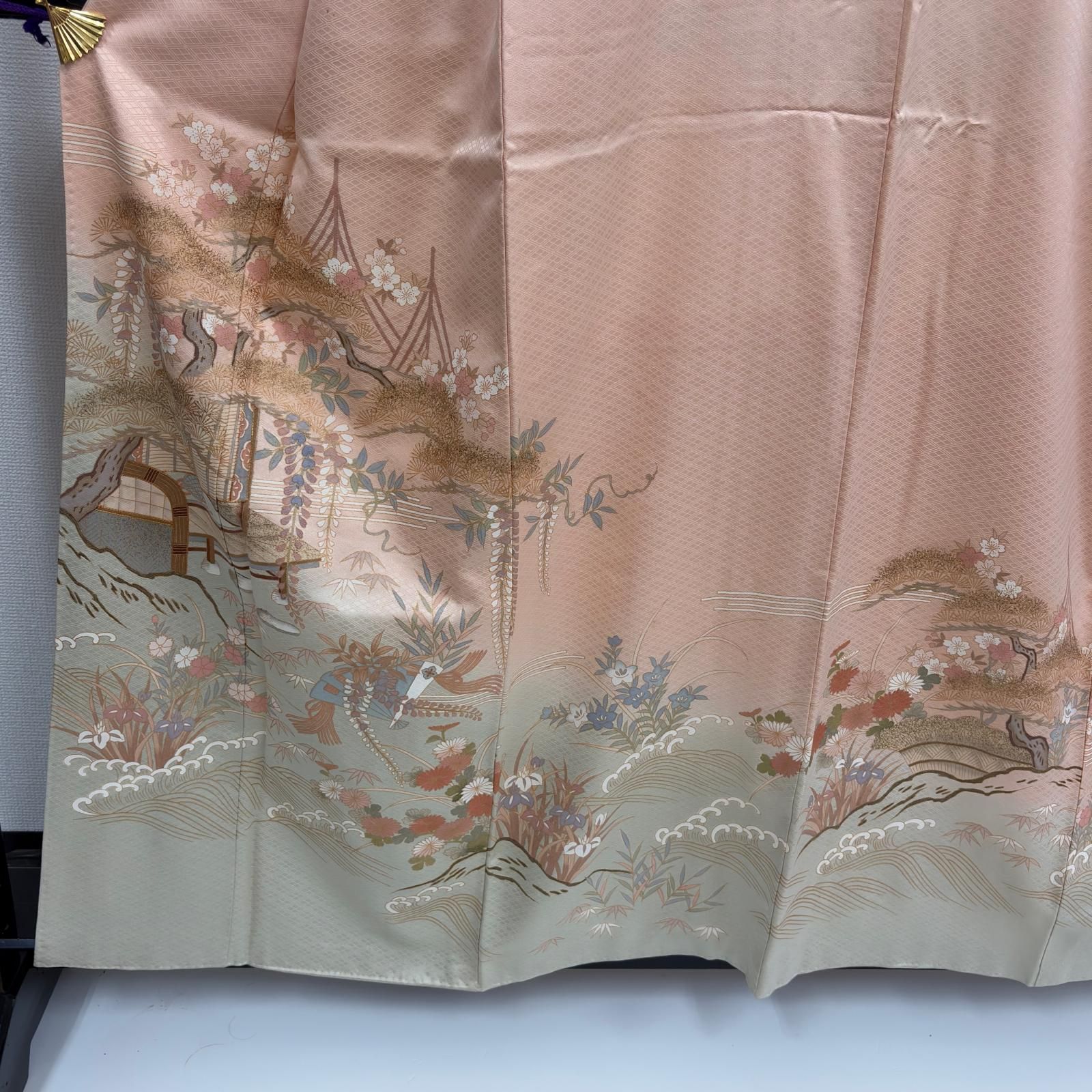 付下げ 金駒刺繍 金彩 上品な染め 一つ紋 正絹 着物 MK-6597 - メルカリ