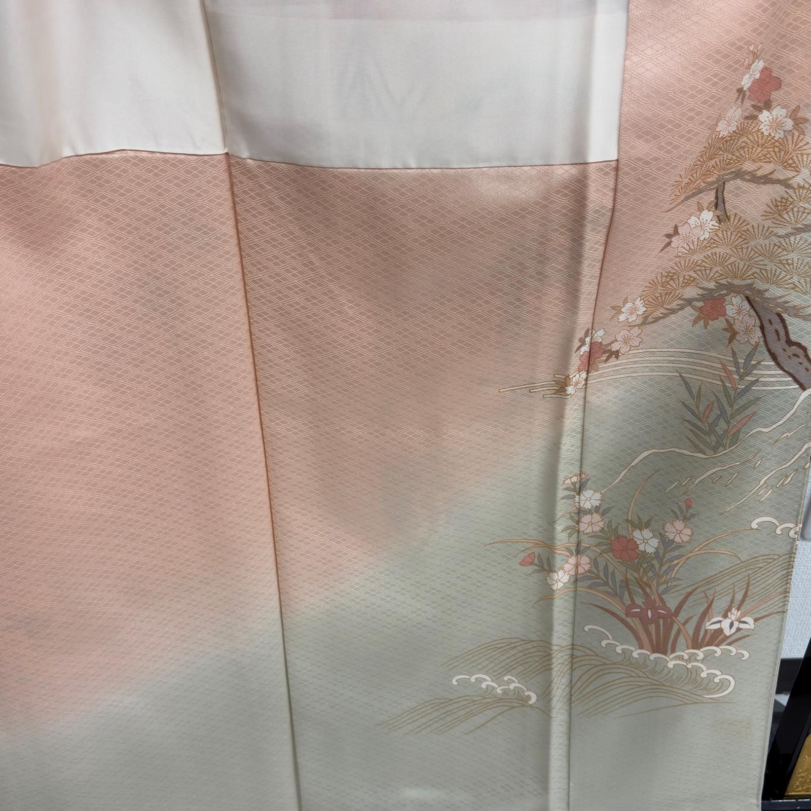 付下げ 金駒刺繍 金彩 上品な染め 一つ紋 正絹 着物 MK-6597 - メルカリ