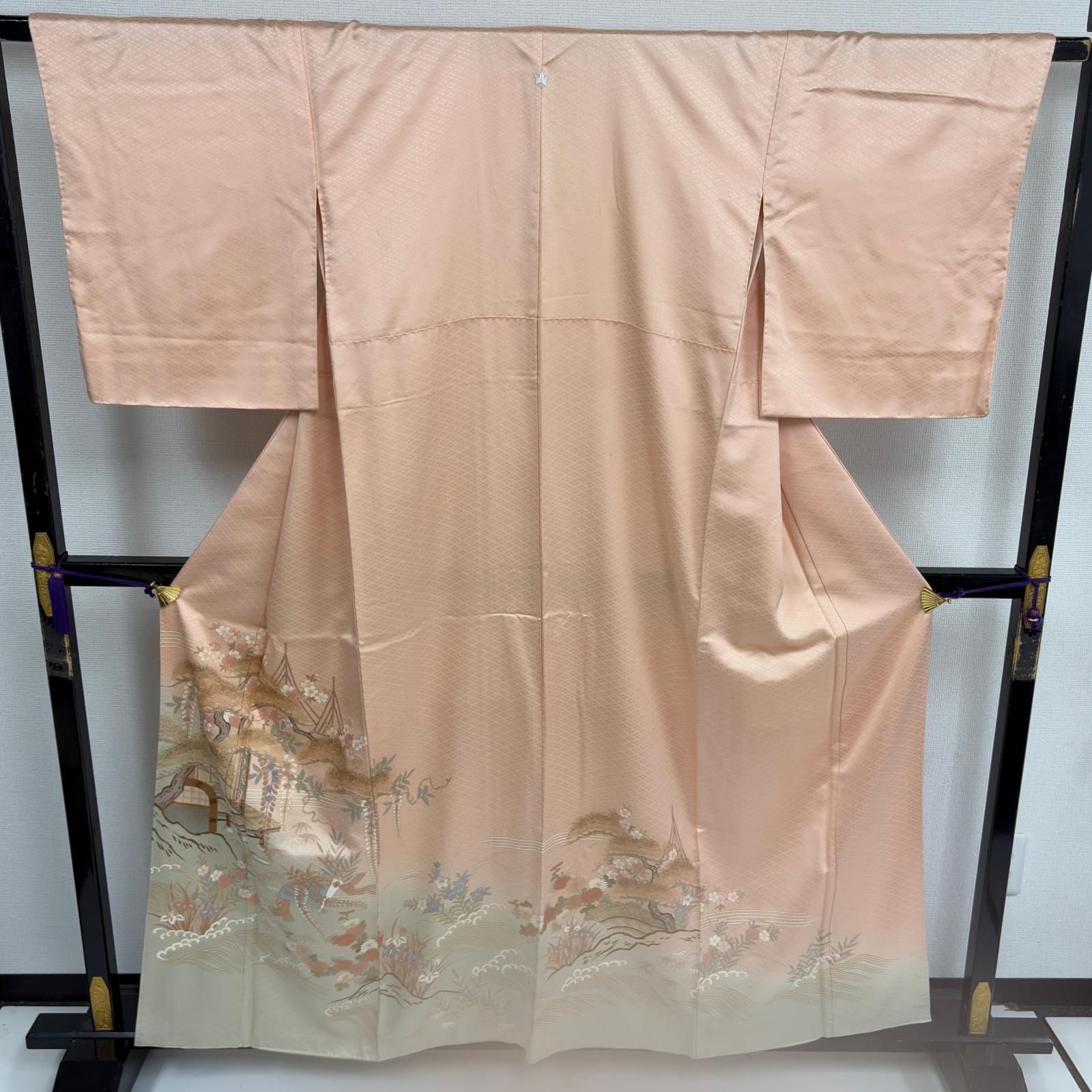 付下げ 金駒刺繍 金彩 上品な染め 一つ紋 正絹 着物 MK-6597 - メルカリ