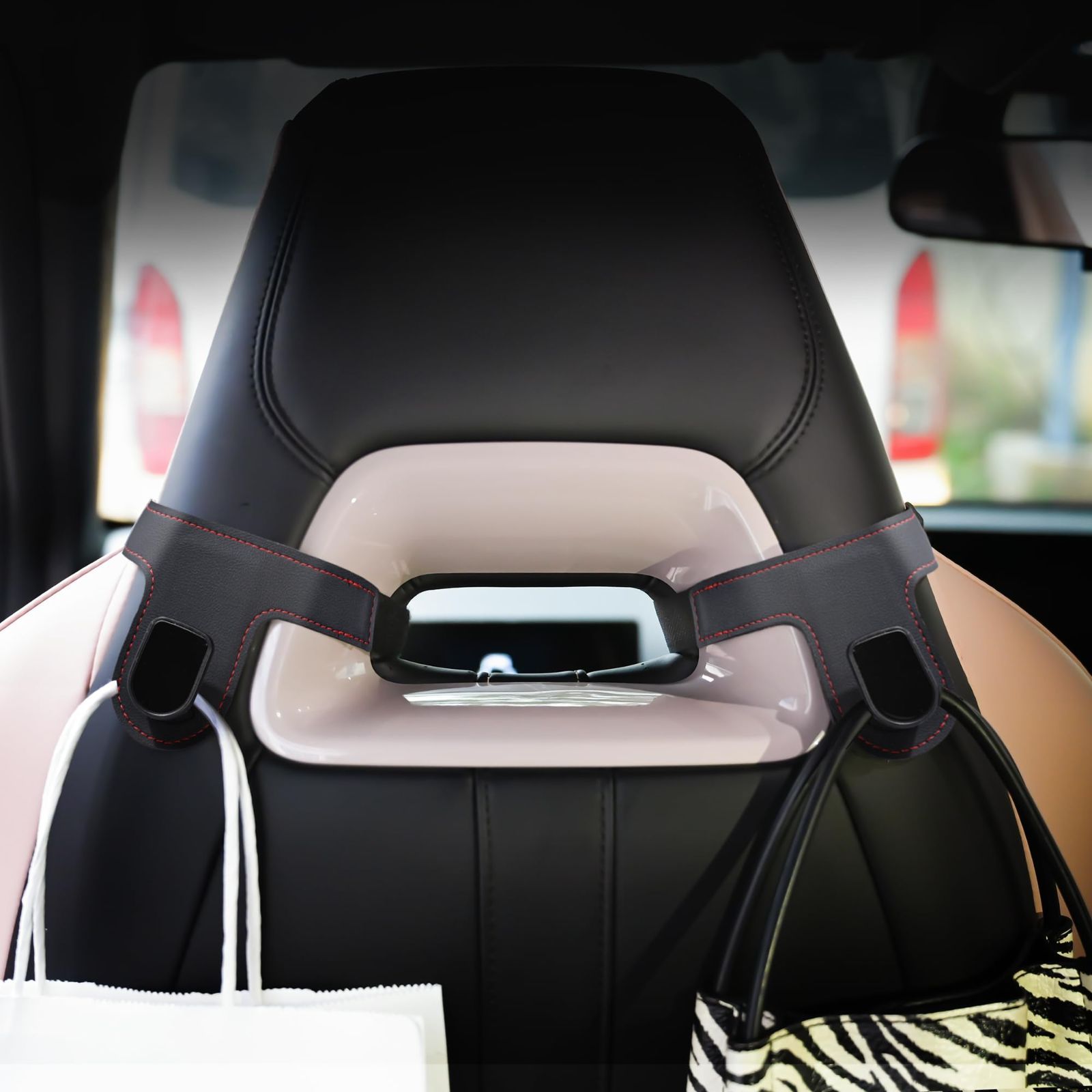 【特価商品】フック ヘッドレスト 車内収納フック2個 耐荷重強い シートの前面/後面どちらも可 買い物袋 車用フック ビジネスバック 荷崩れ ...