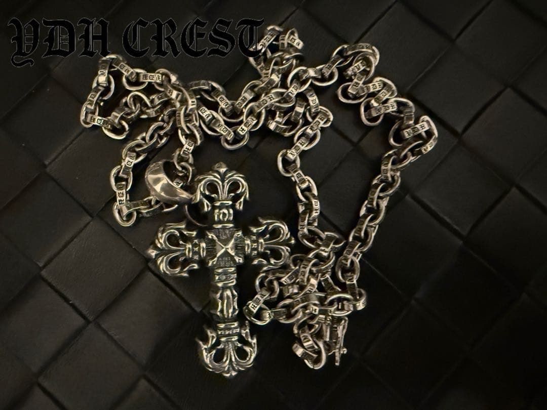 ⭐️AKZUKL シルバーネックレス 重量感有りクロスネックレス 刻印有り 