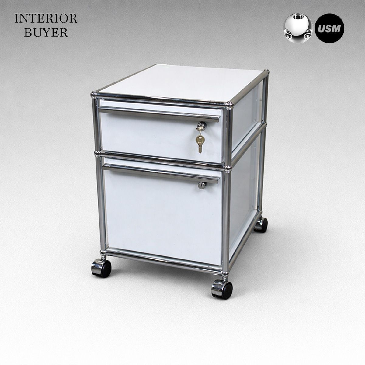 USM Haller ユーエスエム ハラー Haller Wagon ハラー ワゴン トレー付属 ホワイト フリッツ・ハラー 定価20万