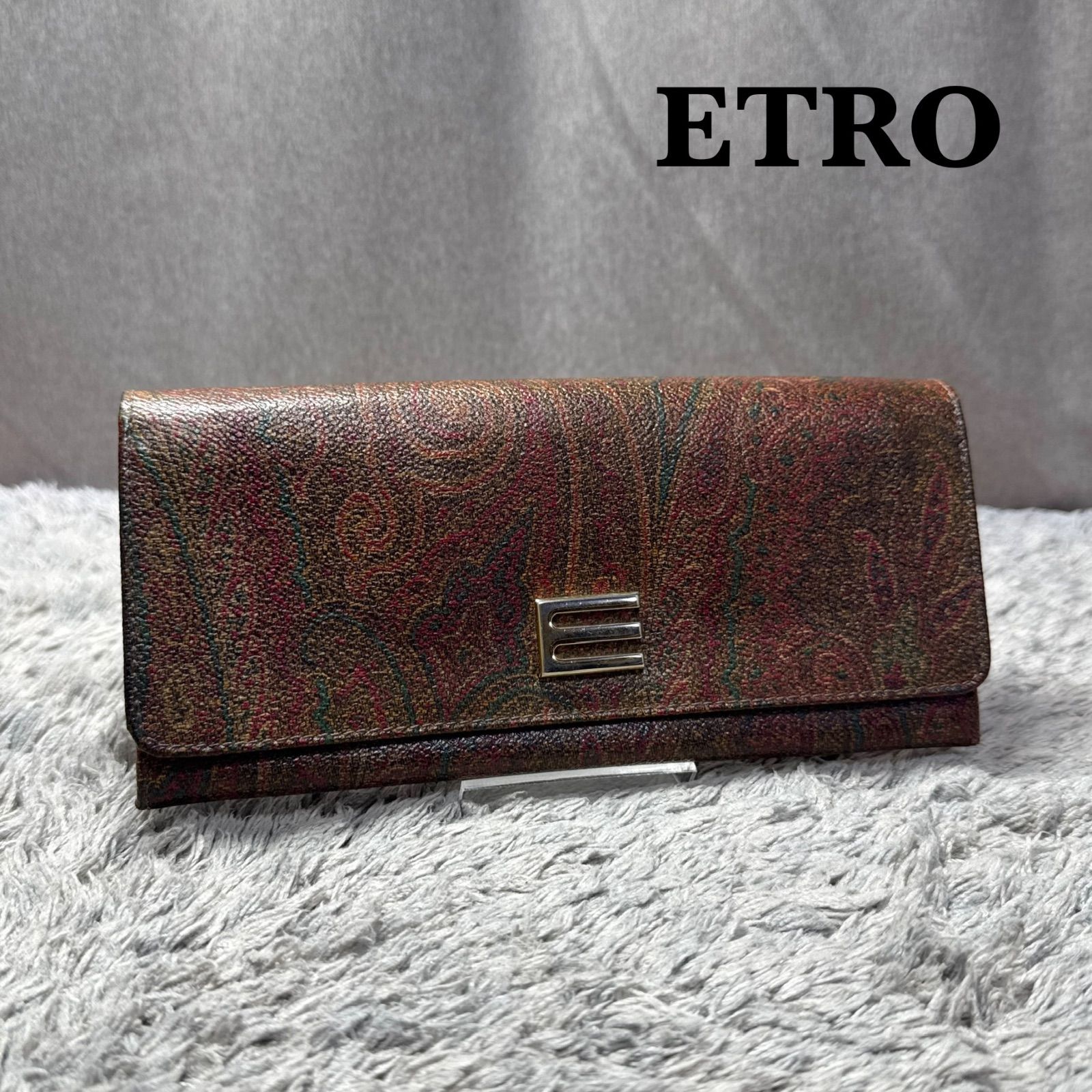 ETRO エトロ ペイズリー PVC 長財布 ロゴ金具 - メルカリ