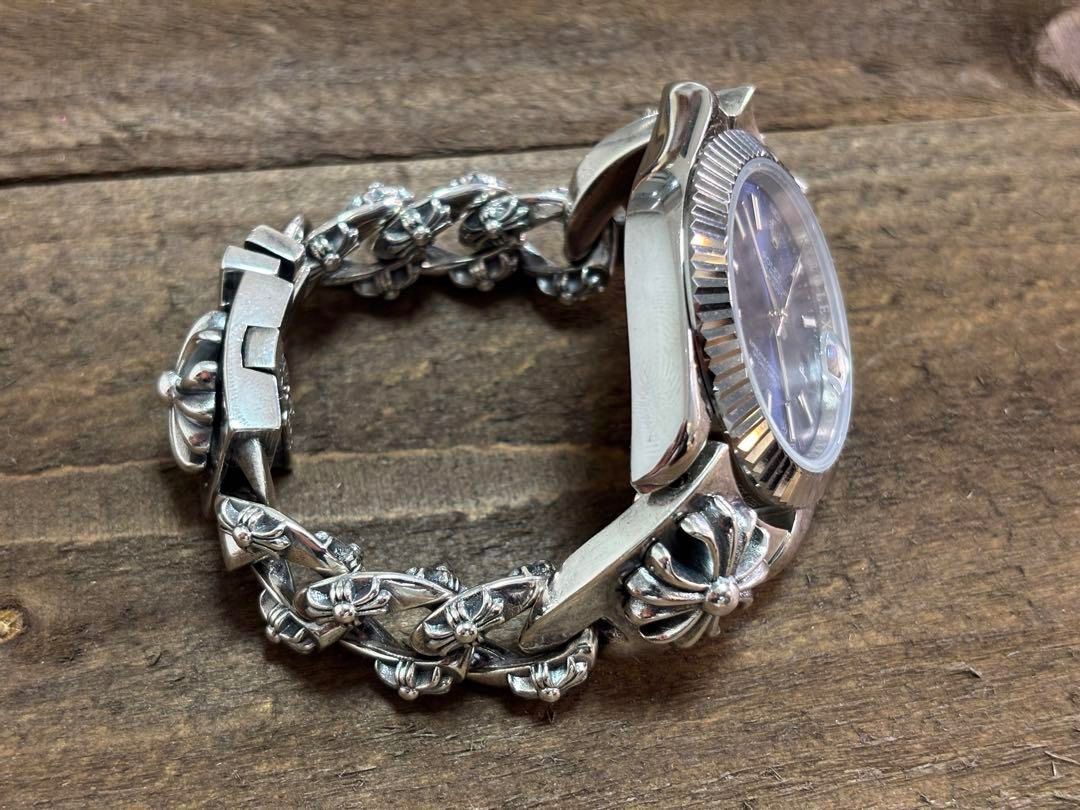 ⭐️JQH　時計ベルト　シルバー全花コマクラッシュベルト　16cm　刻印有り ⭐️SZQH1 Watch 人気商品全花クロスベルト 16.5cm 刻印有り - メルカリ