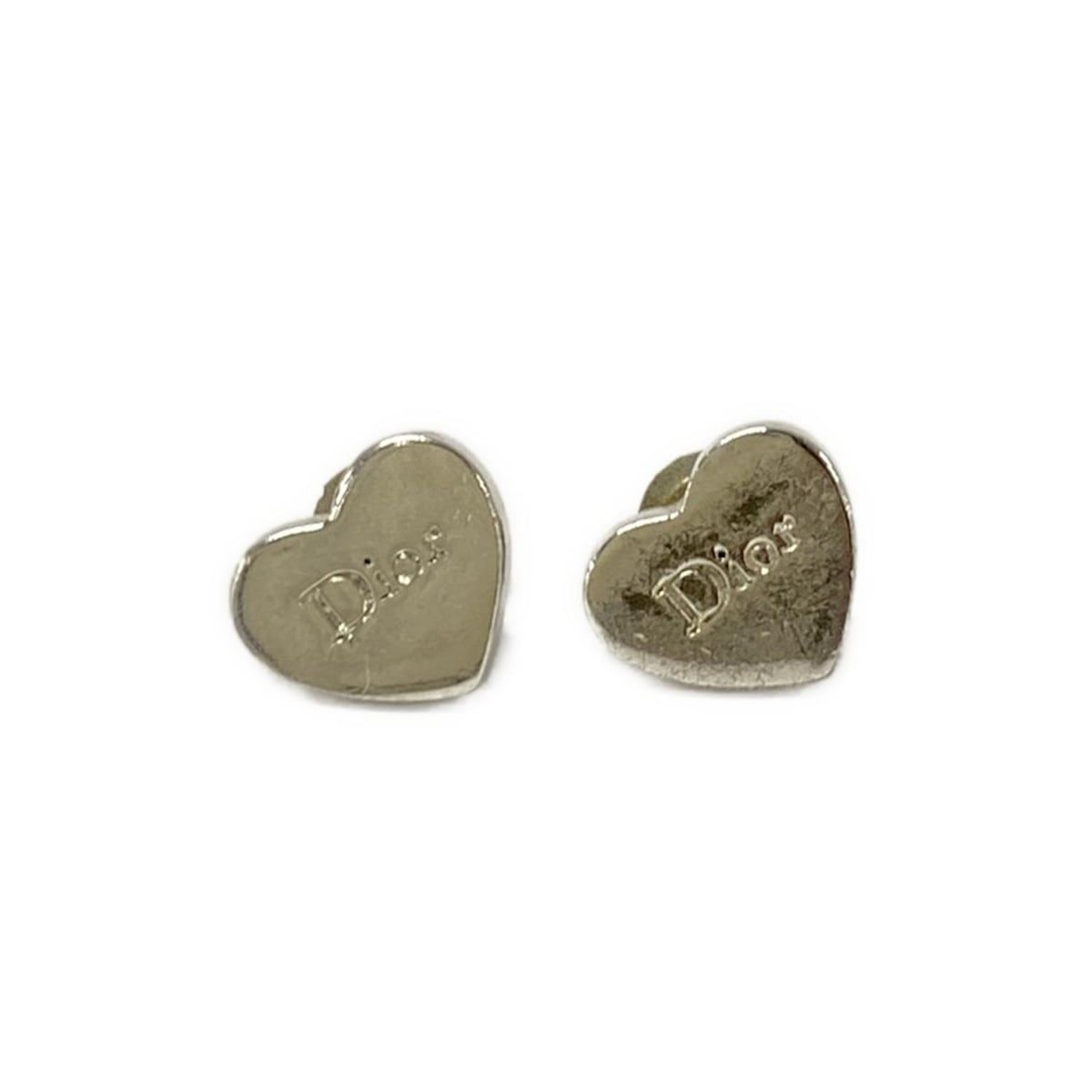 Christian Dior プレートフックピアス シルバー/レッド 中古 Christian