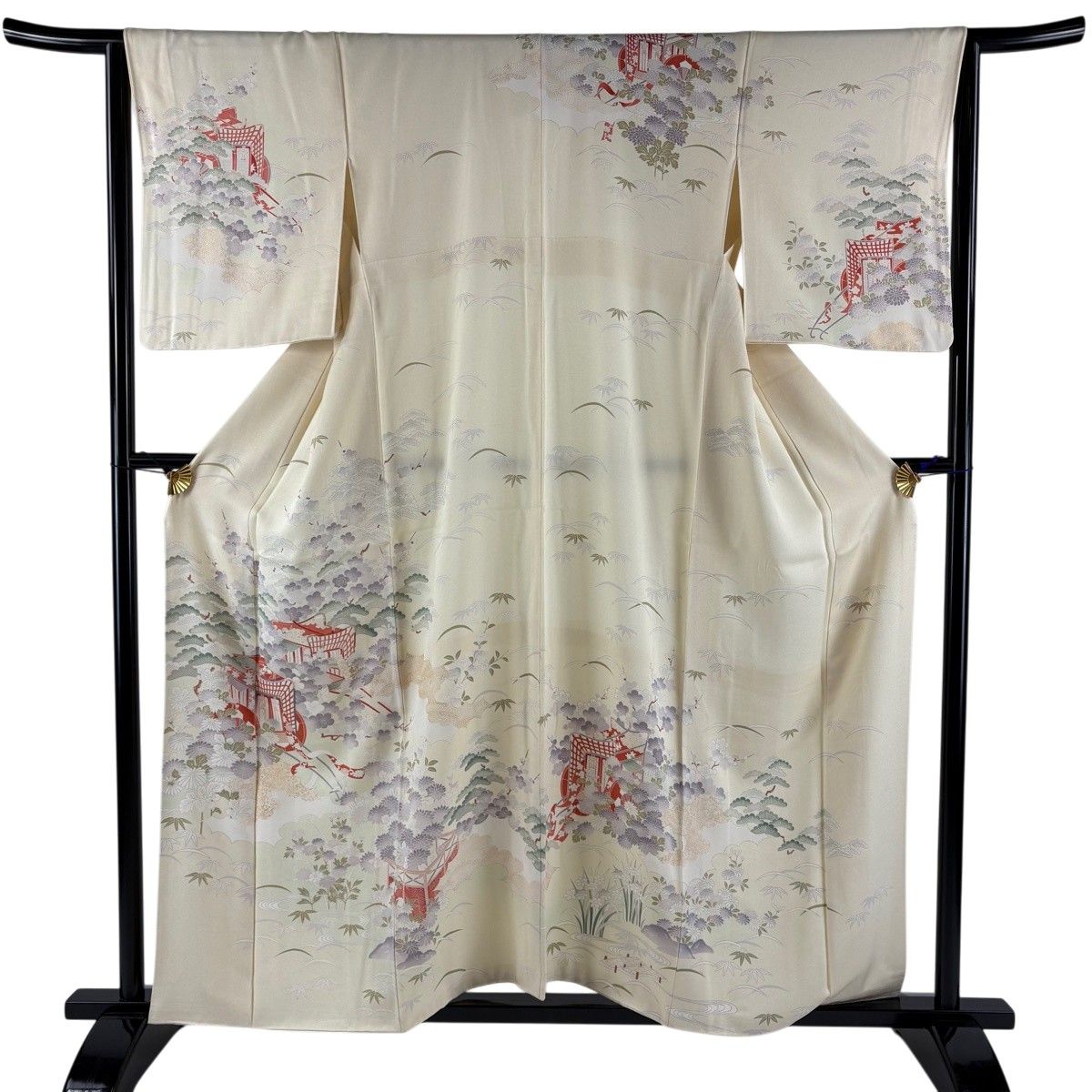 小紋 身丈158.5cm 裄丈61.5cm 正絹 秀品 【中古】 美品】 江戸小紋 身丈158.5cm 裄丈69.5cm L 袷 落款あり 寄せ型 小花