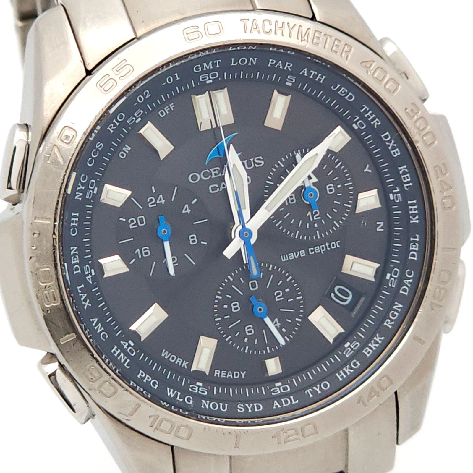 CASIO カシオ オシアナス OCW-600 ソーラー電波 動作品 チタニウム 