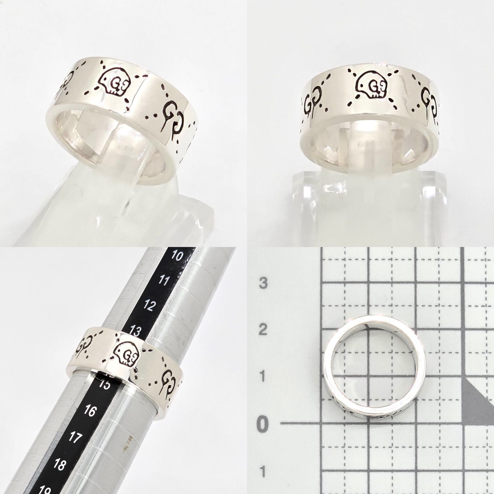 GUCCI グッチ 455318 ゴースト リング ワイド 15 約14.5号