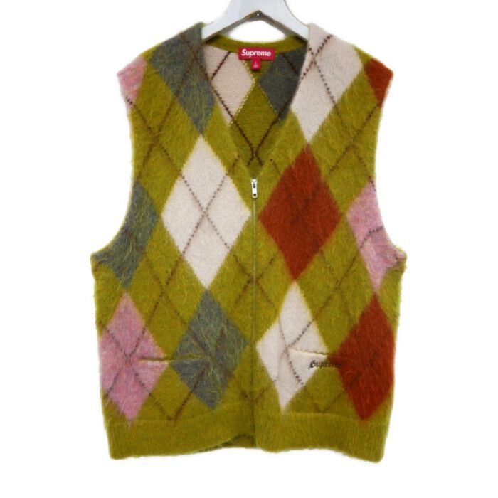 Supreme 国内正規 24SS Brushed Argyle Zip Up Vest ブラッシュド