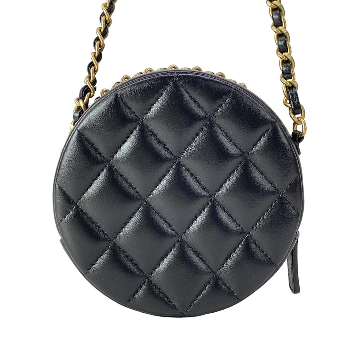CHANEL(シャネル) ショルダーバッグ クラシックチェーンクラッチ/マトラッセ AP0739 黒 チェーンショルダー/ヴィンテージゴールド金具 ラムスキン シャネル ショルダーバッグ クラシックチェーンクラッチ/マトラッセ