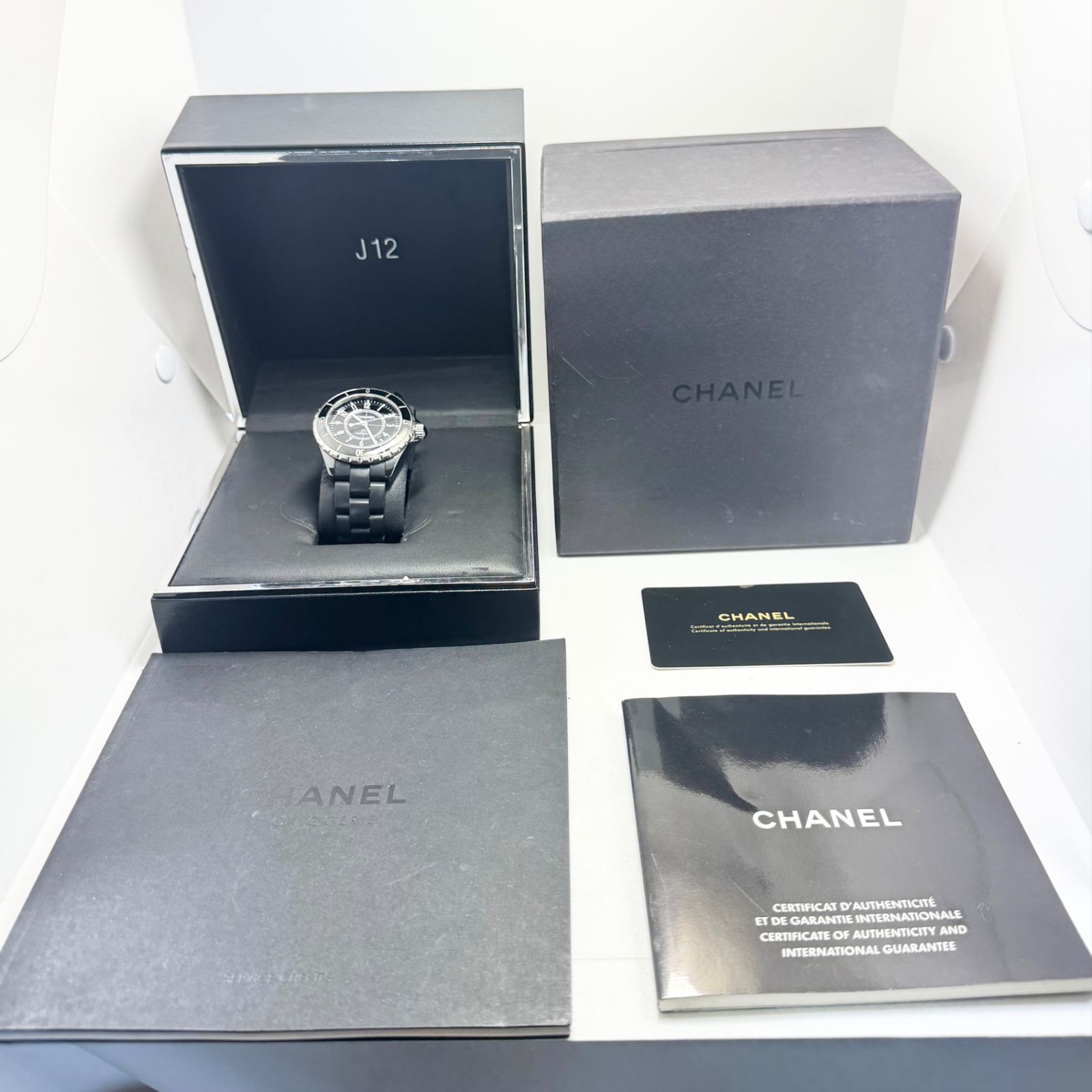 希少】腕時計 メンズ シャネル CHANEL J12 H0684 自動巻 黒 200m防水