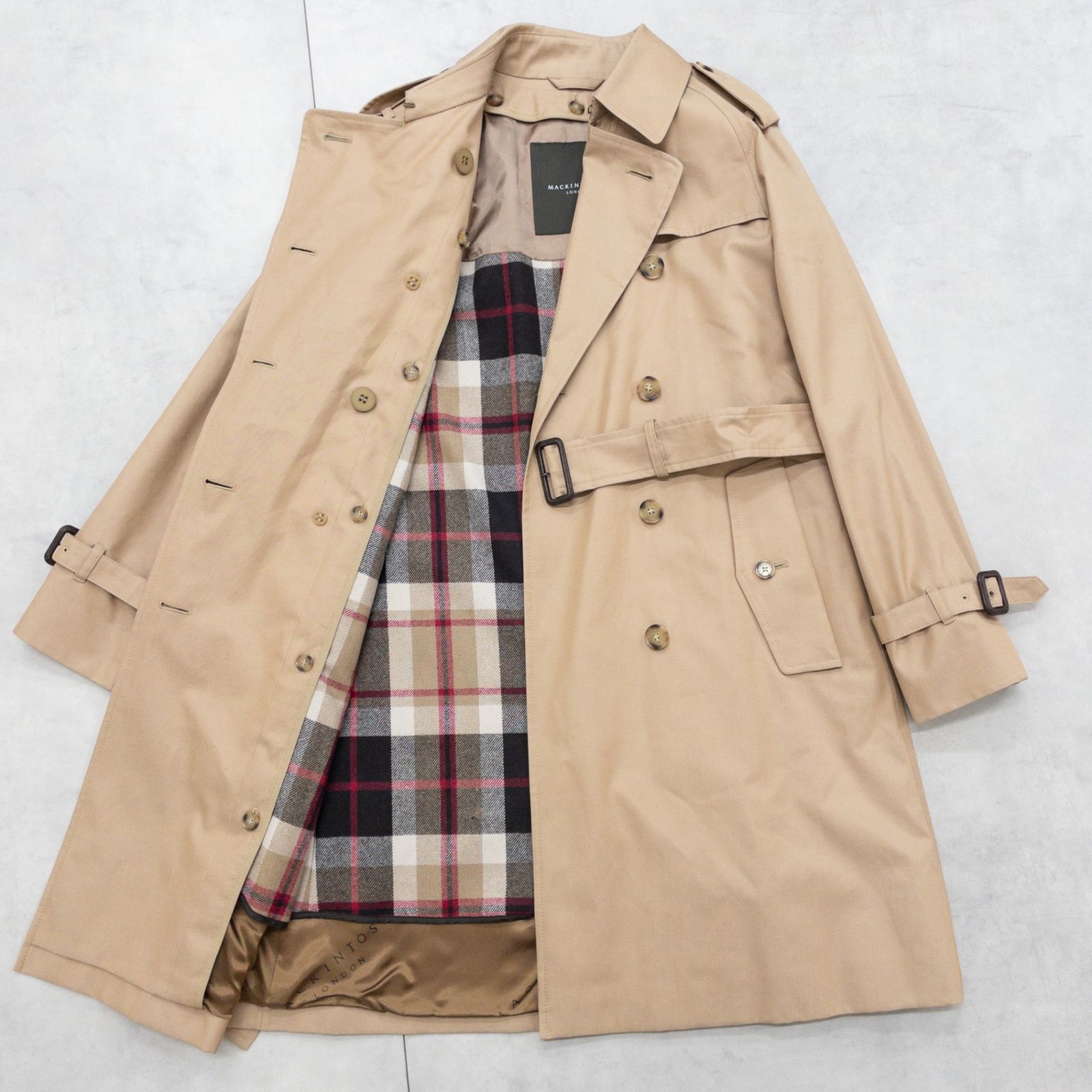 【名作】マッキントッシュ　 トレンチコート　ライナー付き　 チェック　L L】【GABARDINE 19】【LOGIE/ロージー】トレンチコート(コート ジャケット・アウター