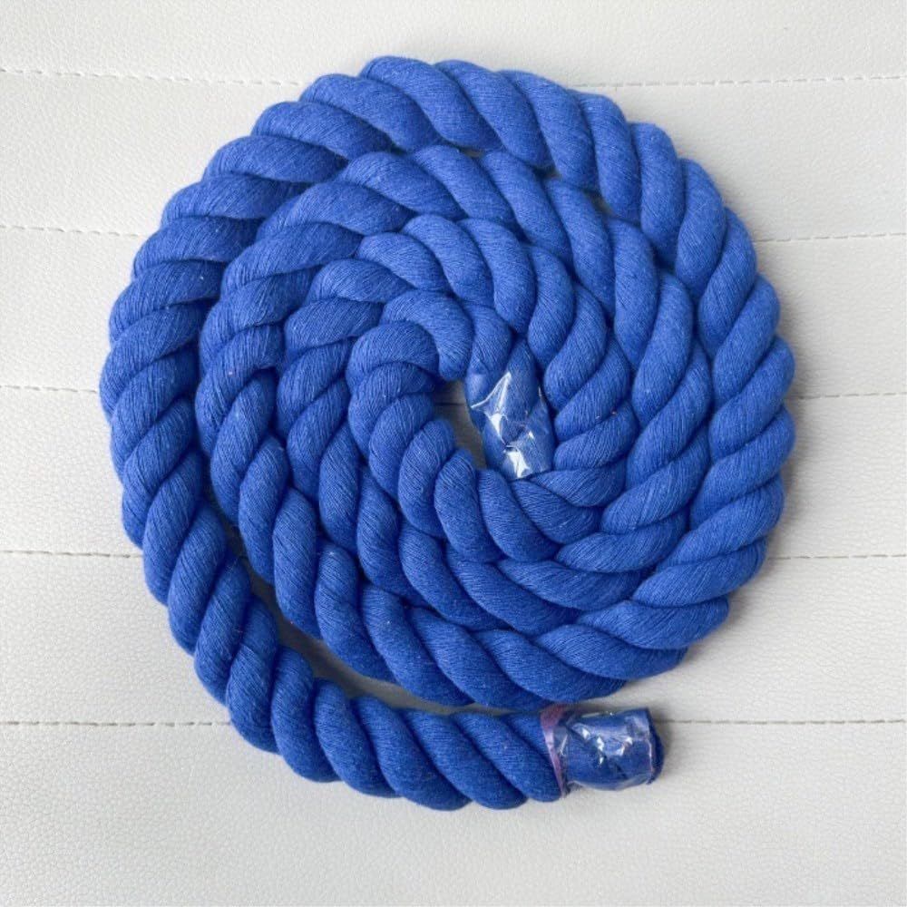 新品 カラー綿ロープ 直径8mm/10mm/12mm/20mm 綿ロープ3ツ打 10M/20M 柔らか 太い 手芸用 天然 コットンロープ 手作り インテリア 飾り DIY (ダークブルー 20mm/10M)