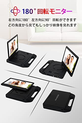 新品】ポータブルブルーレイプレーヤー 12.5型 10.1インチ 回転式画面 