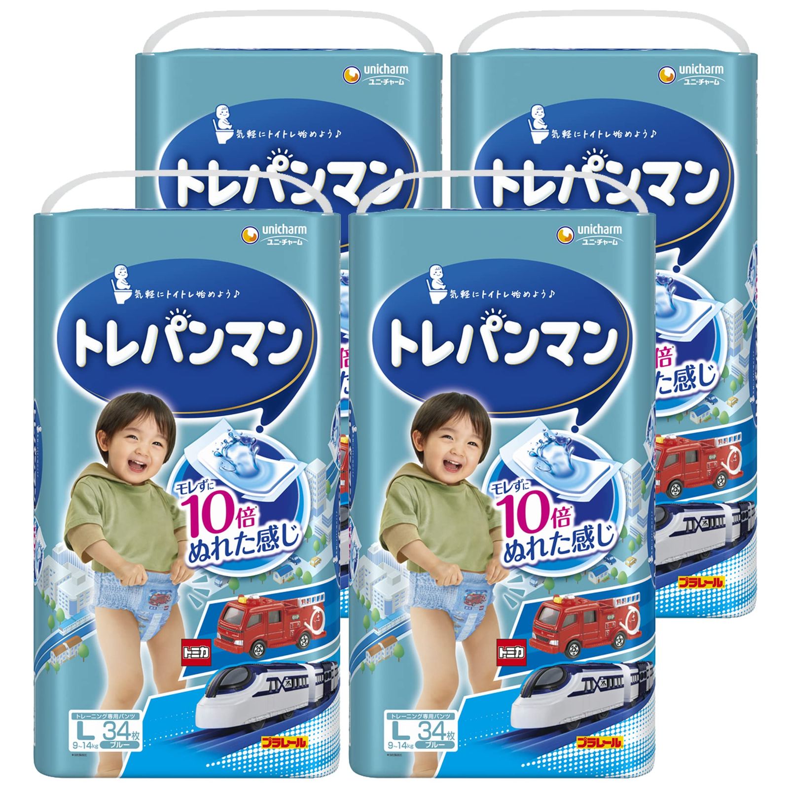 新品 【トレーニング専用パンツ Lサイズ】トレパンマン 男の子 オムツ(9~14kg)136枚(34枚×4)[ケース品]