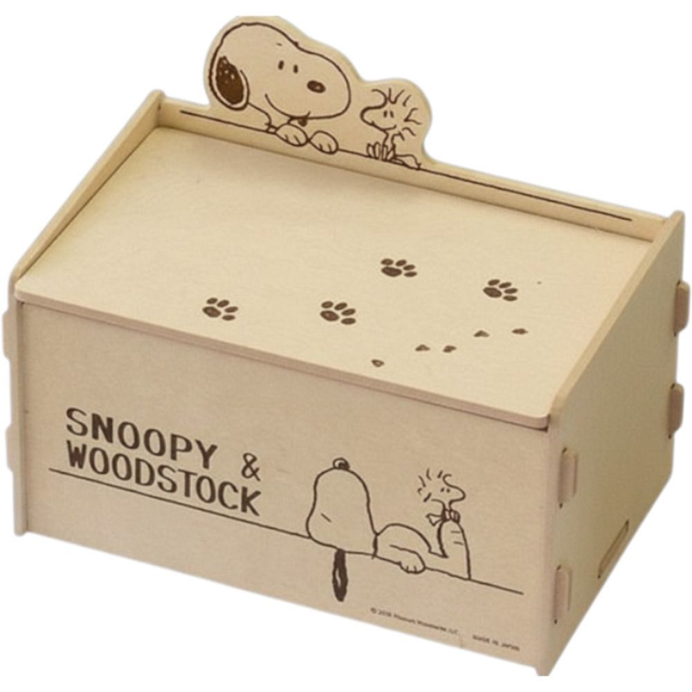 ☆ Snoopy & Woodstock ☆ Easy Assembly Storage Box with Lid Storage Box with Lid Easy Assembly Storage Case with Lid Stylish Character Goods Small Goods Organizing Sundries Storage Tidy Up Tidy Kids Room Characters Cute Simple Natural