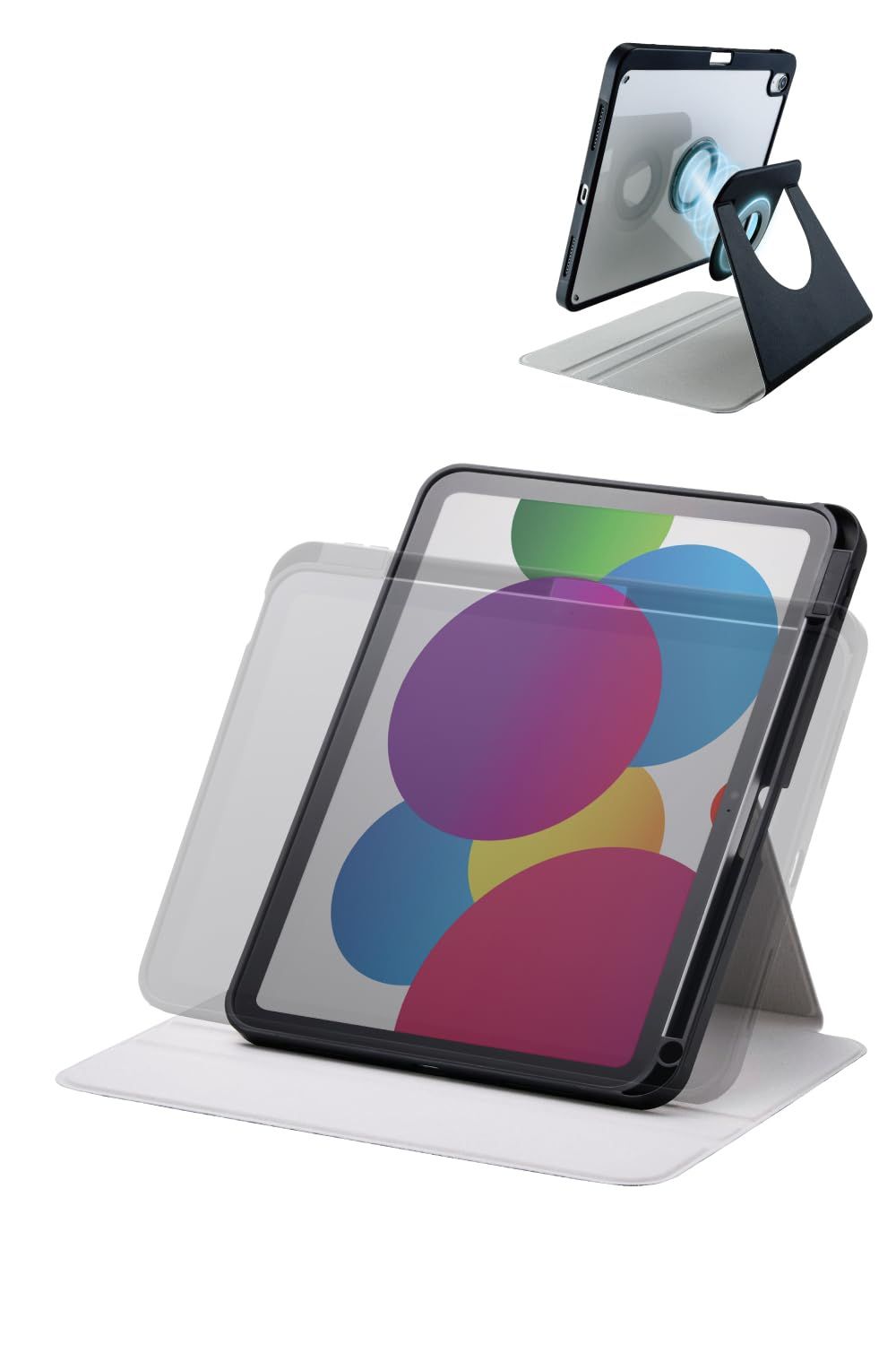 新品 エレコム iPad 11インチ (A16) 2024年モデル iPad 10.9インチ 2022年モデル ケース 360度回転 縦置き 横置き マグネット着脱式 ペン収納 フラップ付き ブラック TBWA25RMG360BK