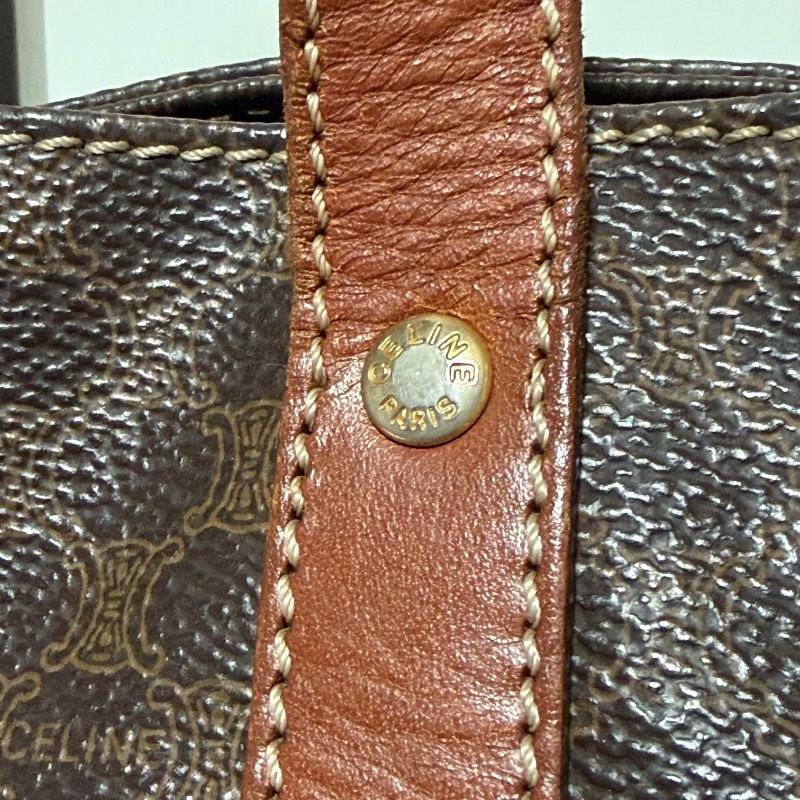CELINE セリーヌ マカダム柄 PVCレザー トートバッグ 肩掛け
