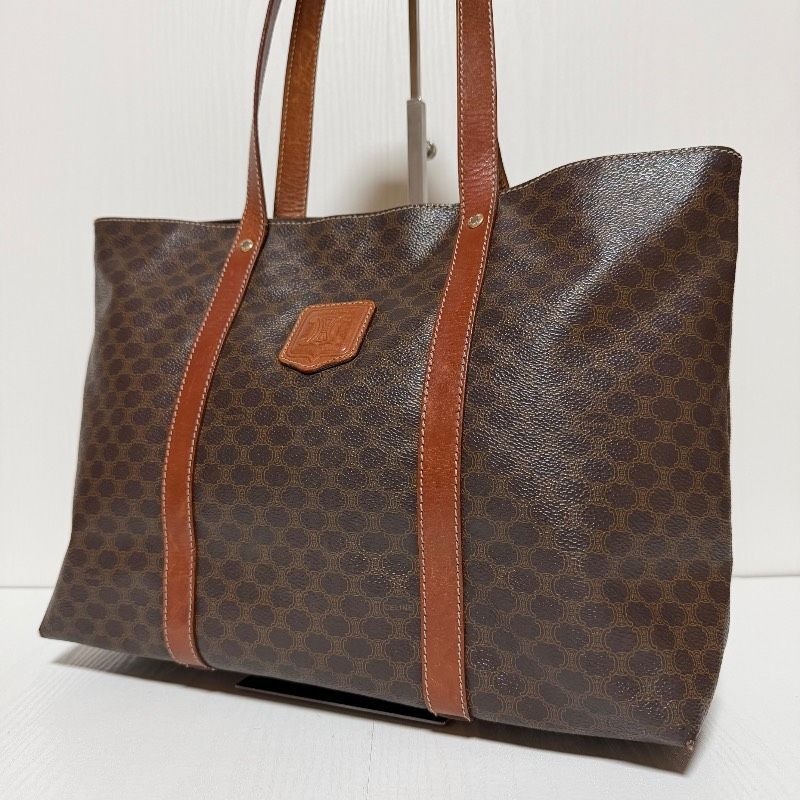 CELINE セリーヌ マカダム柄 PVCレザー トートバッグ 肩掛け