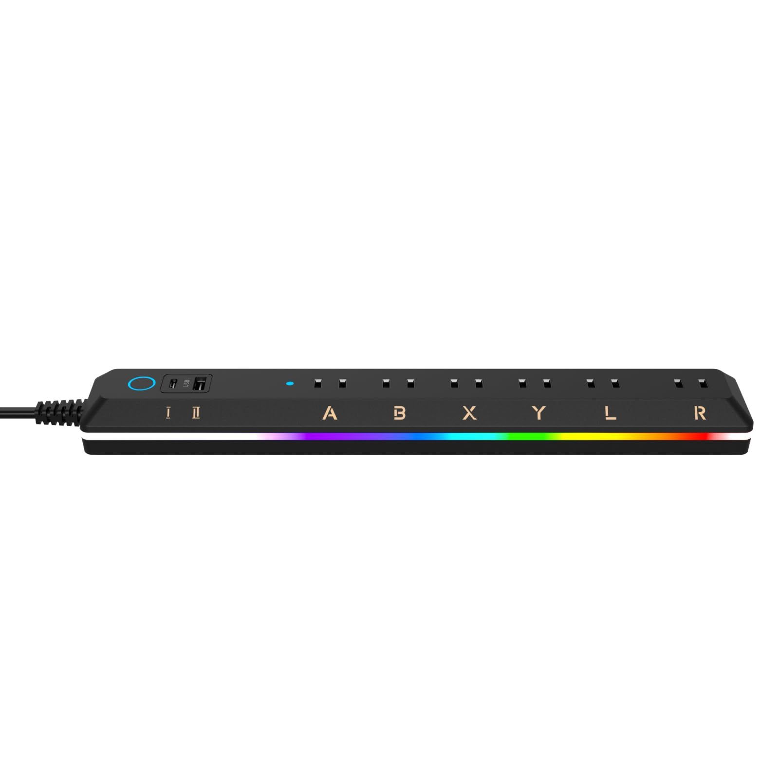 新品 TOPLAND トップランド 延長コード 電源タップ USB充電付き ゲーミング AC 6口 USBポートA 1口 USBポートC 1口 LED イルミネーション PD (USB POWER Delivery) 搭載 ブラック 2m UMA20-BK