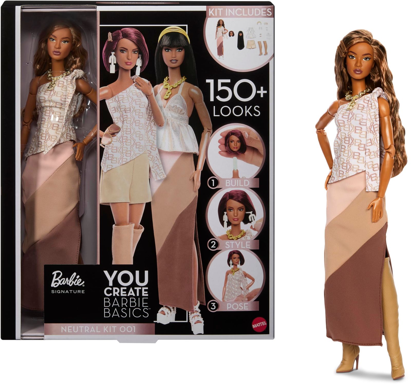 新品 バービー(Barbie) ベーシック You Create kit 1 YOU CREATE BARBIE BASICS Neutral Kit 001 シグネチャーBLACK きせかえ人形・ハウス ままごと・ごっこ遊び バービー人形 6歳から JJX