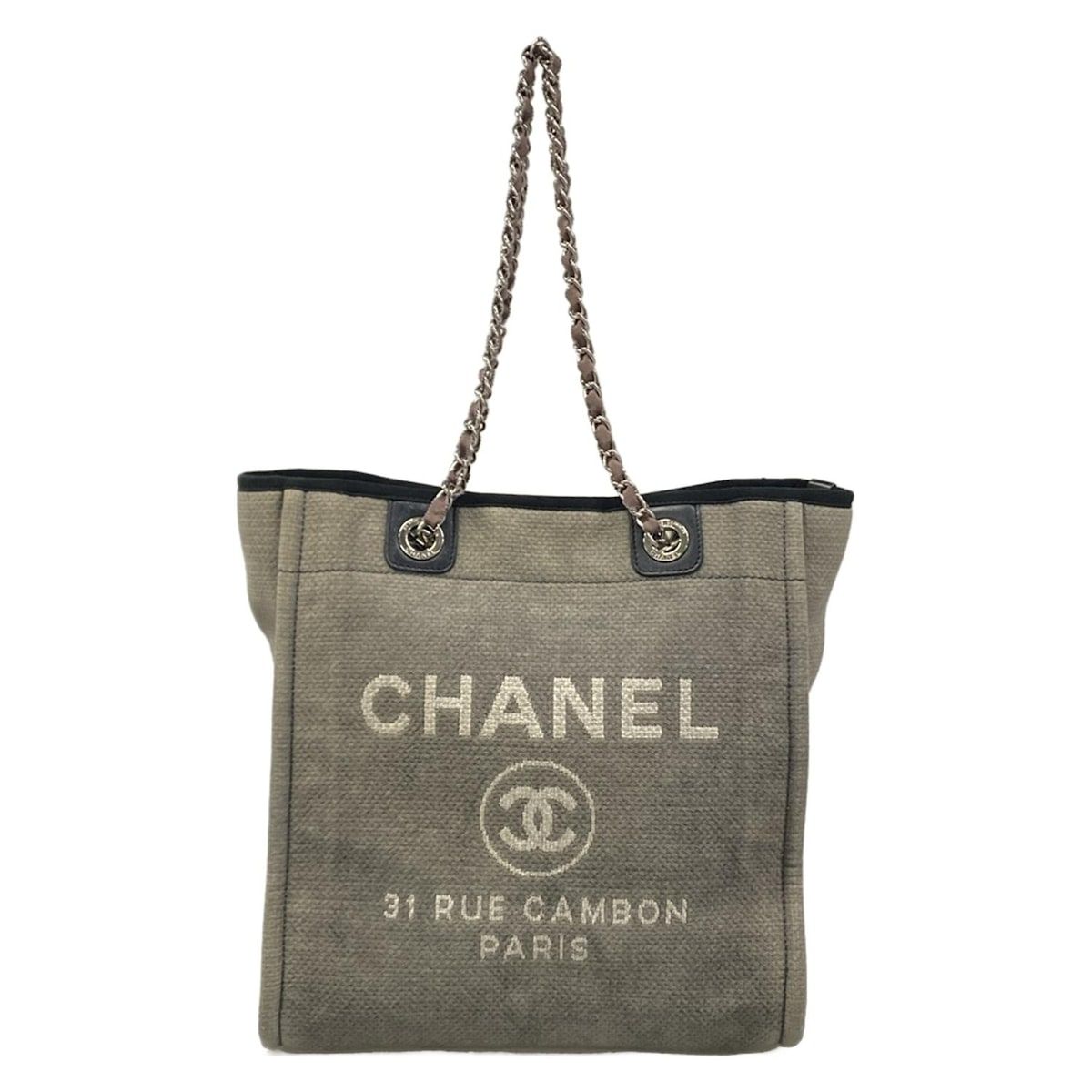 CHANEL(シャネル) トートバッグ ドーヴィルライン グレー×黒×白 