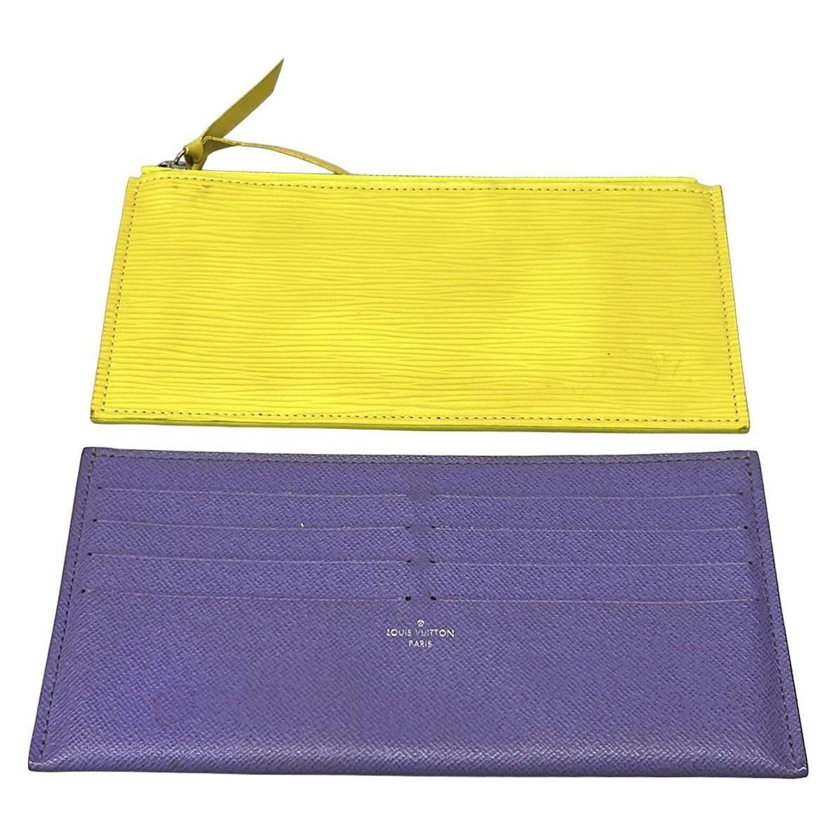 LOUIS VUITTON(ルイヴィトン) 財布 エピ ポシェットフェリシー M61753 イエロー×ライトグレー×パープル レザー、牛革 LOUIS VUITTON(ルイヴィトン) 財布 エピ ポシェットフェリシー M61753