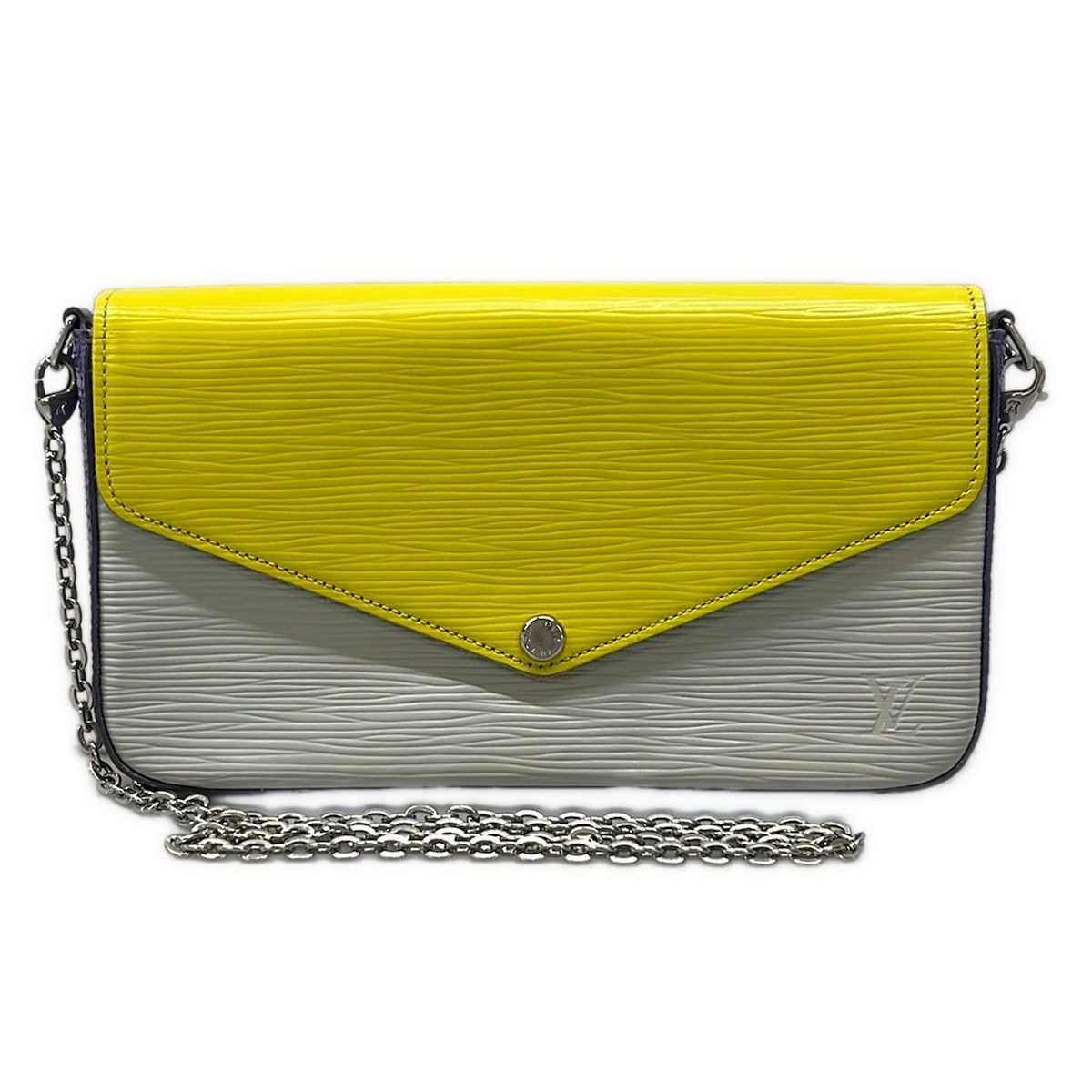 LOUIS VUITTON(ルイヴィトン) 財布 エピ ポシェットフェリシー M61753 イエロー×ライトグレー×パープル レザー、牛革 LOUIS VUITTON(ルイヴィトン) 財布 エピ ポシェットフェリシー M61753