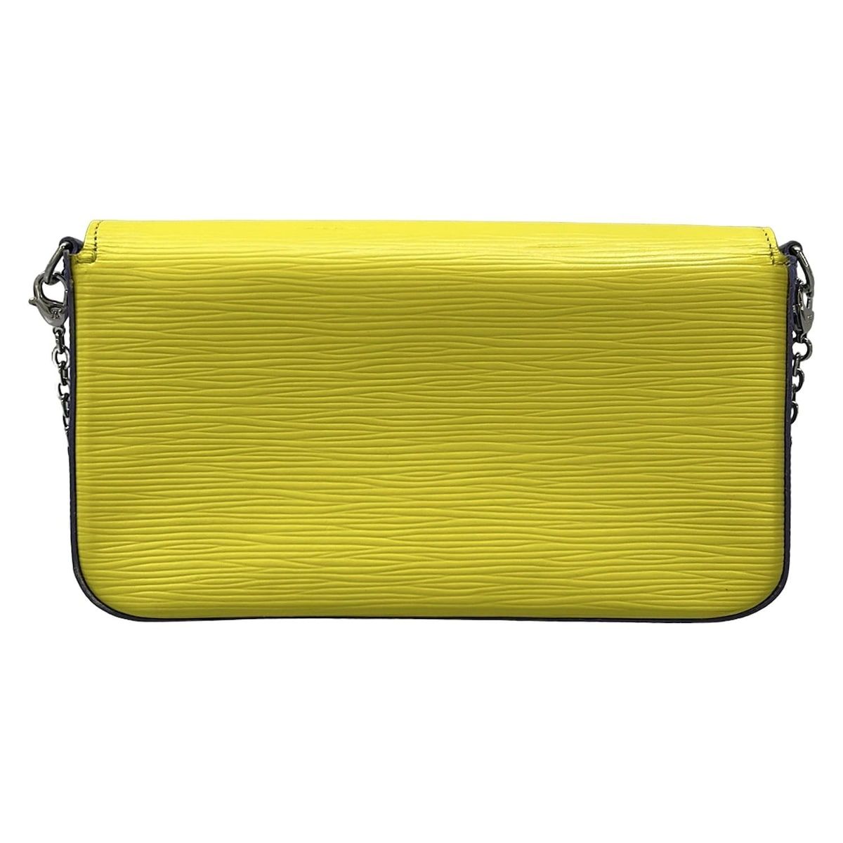 LOUIS VUITTON(ルイヴィトン) 財布 エピ ポシェットフェリシー M61753 イエロー×ライトグレー×パープル レザー、牛革 LOUIS VUITTON(ルイヴィトン) 財布 エピ ポシェットフェリシー M61753