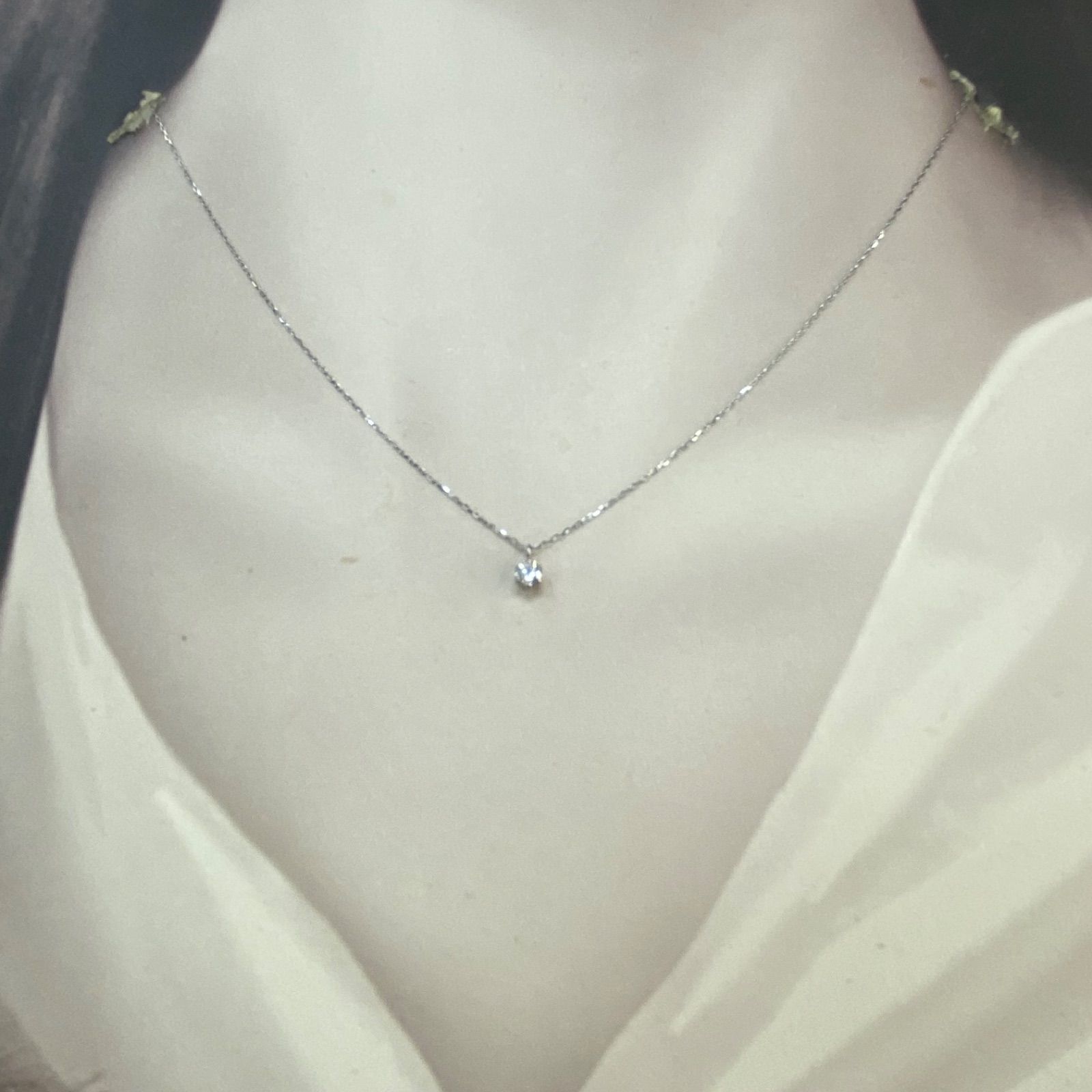 天然ダイヤモンド 0.1ct プラチナ 一粒ネックレス - メルカリ