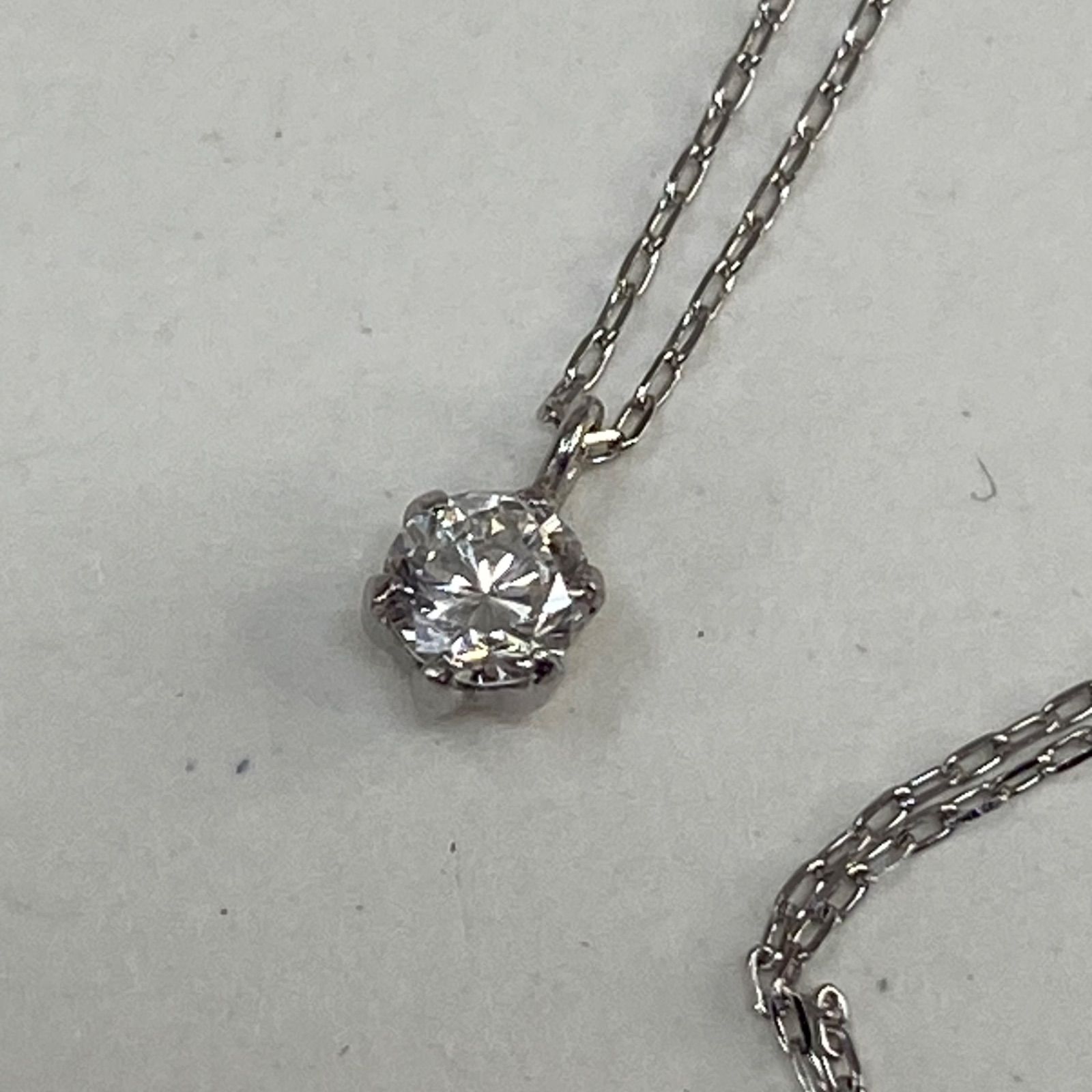 天然ダイヤモンド 0.1ct プラチナ 一粒ネックレス - メルカリ