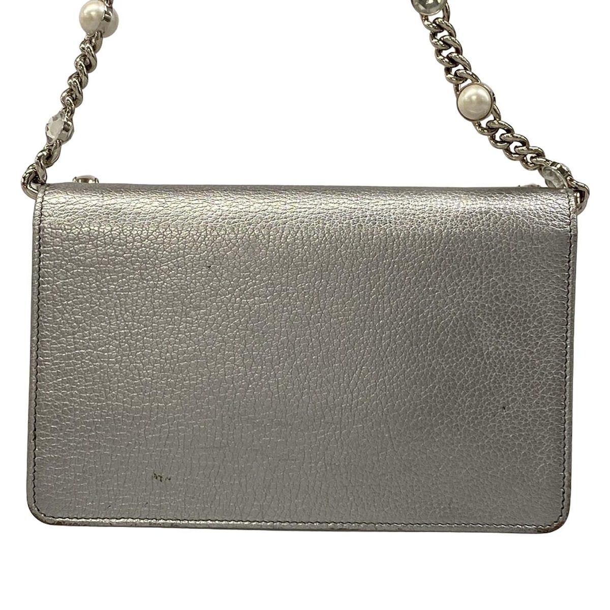 miumiu(ミュウミュウ) ショルダーバッグ ミュウクリスタル 5BP001 シルバー チェーンショルダー レザー miumiu(ミュウミュウ) ショルダーバッグ ミュウクリスタル 5BP001