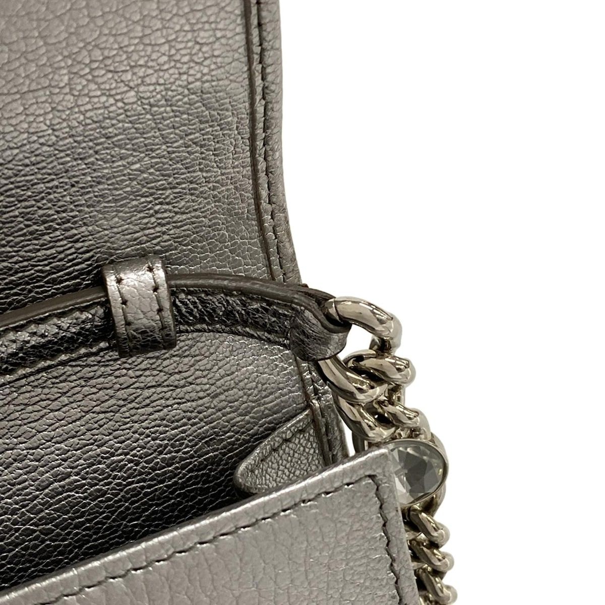 miumiu(ミュウミュウ) ショルダーバッグ ミュウクリスタル 5BP001 シルバー チェーンショルダー レザー miumiu(ミュウミュウ) ショルダーバッグ ミュウクリスタル 5BP001