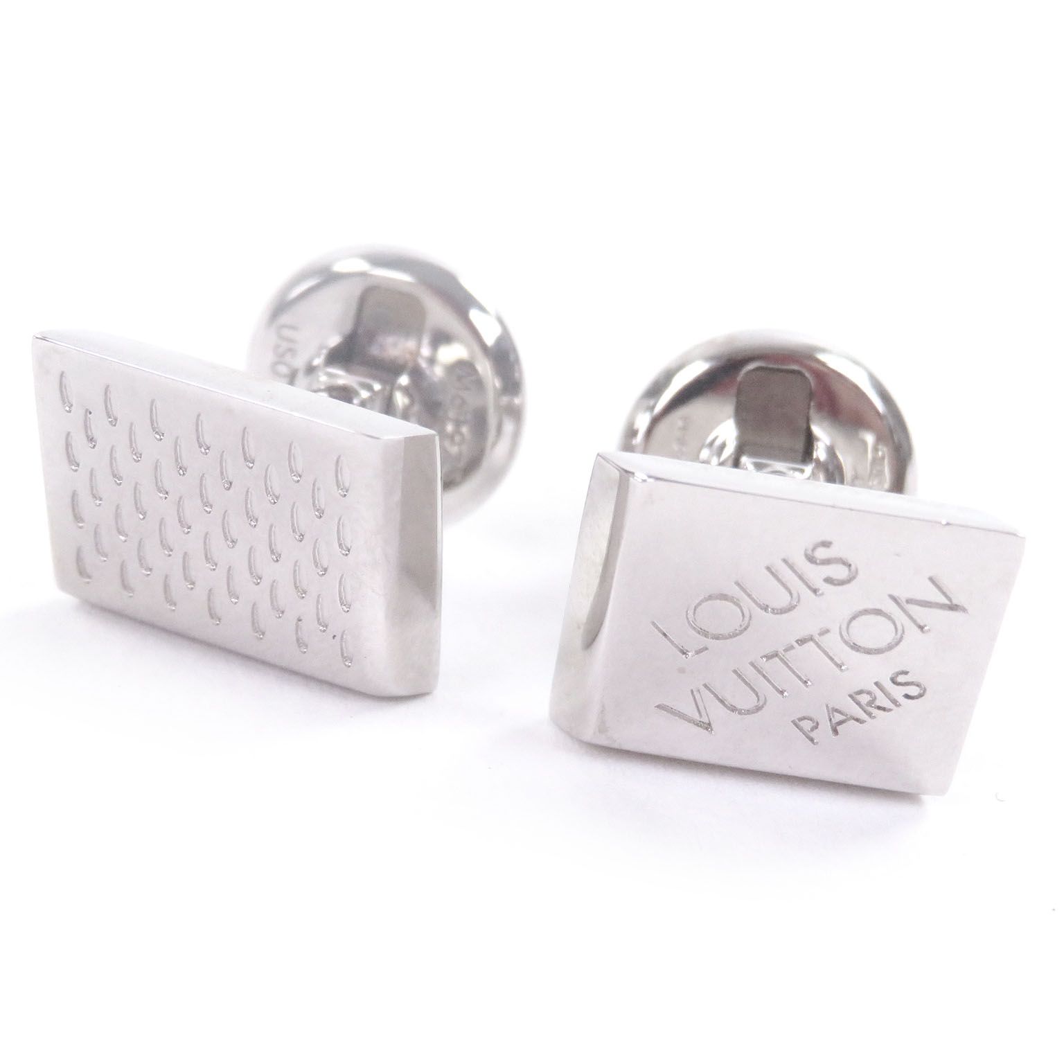 LOUIS VUITTON M61975 ダミエ　ロゴ　カフリンクス　カフス 極美品□LOUIS VUITTON ルイヴィトン M61975 ダミエ・ヘリテージ ロゴ