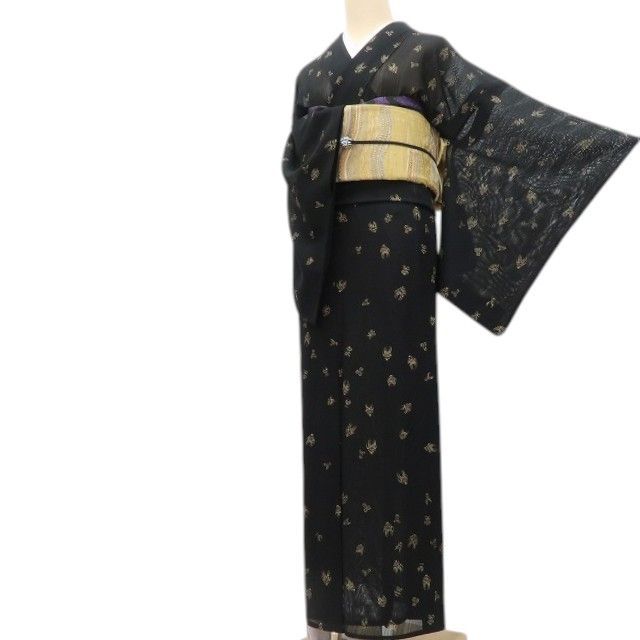 百華 Y4814◇美品 夏着物 正絹 紋紗 歌舞伎 隈取 手縫い仕立て 小紋