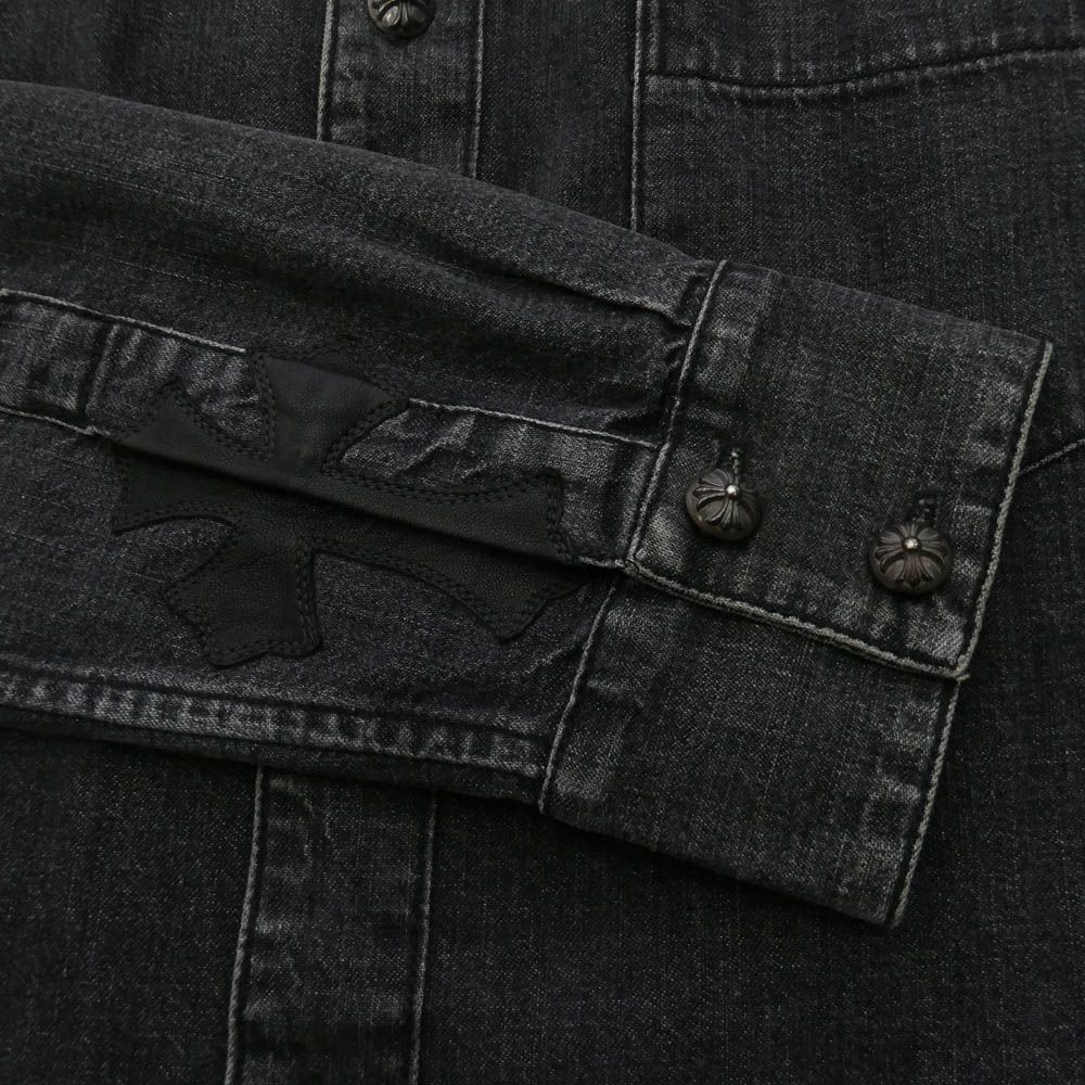 CHROME HEARTS クロムハーツ（原本無） DENIM LOOSEEND 袖レザークロス