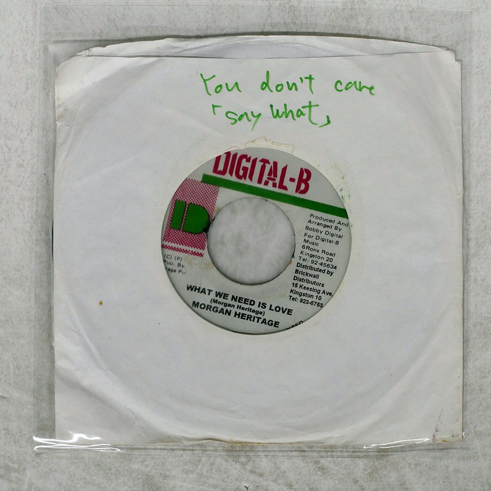 WHAT WE NEED IS LOVE/MORGAN HERITAGE Drum & Bass Records | Reggae