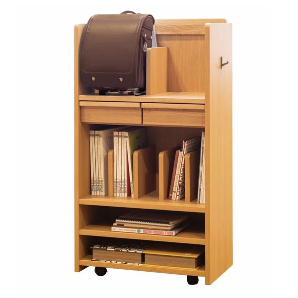 天然木素材の学校用品ひとまとめラック ランドセルラック 収納