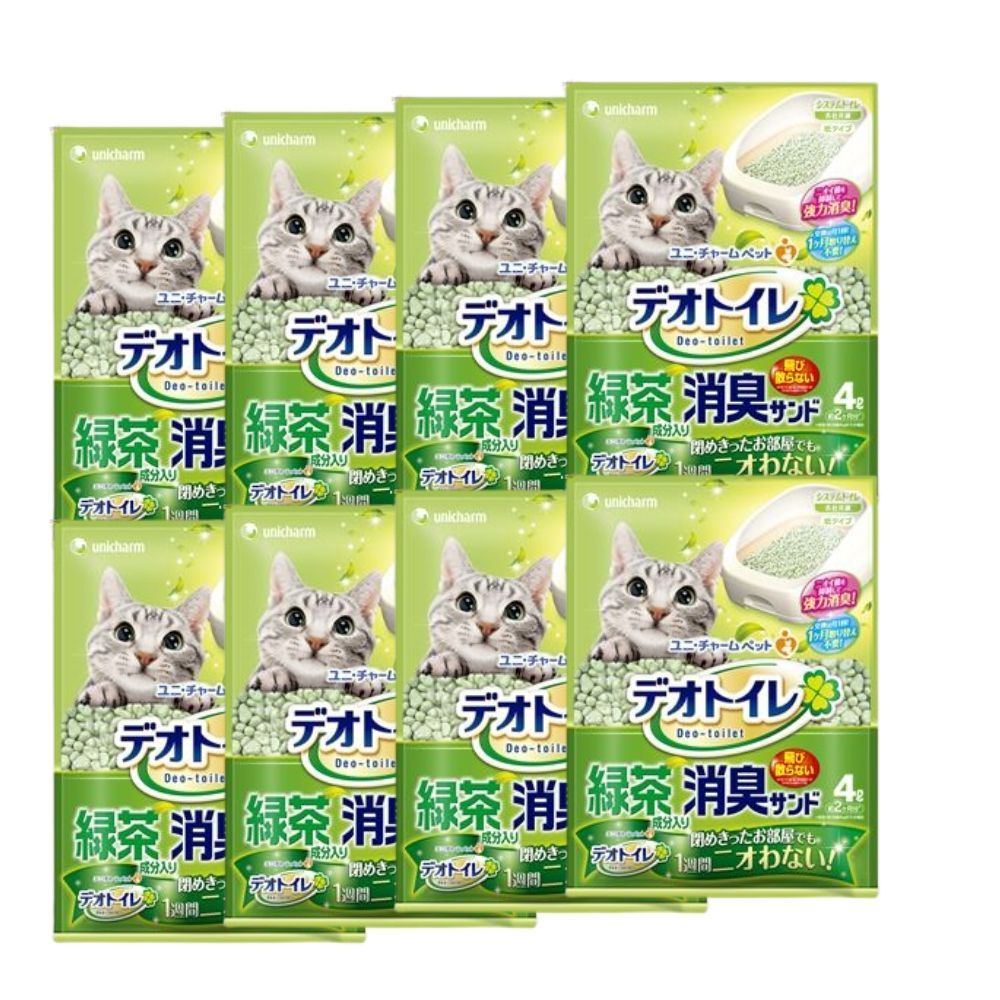 デオトイレ 飛び散らない緑茶成分入り消臭サンド 4L （ペット用品)【×8セット】