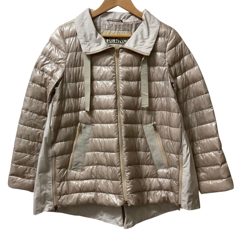 美品 23SS HERNO ヘルノ ミドル丈 ライトダウン フレアダウン 