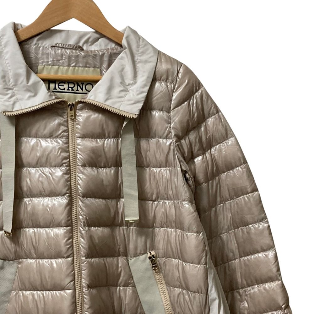 美品 23SS HERNO ヘルノ ミドル丈 ライトダウン フレアダウン 