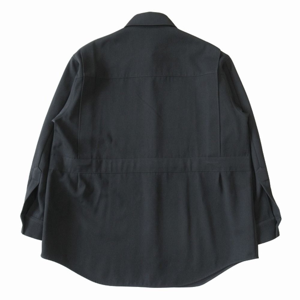 美品 JIL SANDER ジルサンダー ウールギャバ シャツ ジャケット ブルゾン オーバーサイズ アーカイブ サイズ32 黒 ブラック レディース 古着 中古 USED 美品 JIL SANDER ジルサンダー ウールギャバ シャツ ジャケット