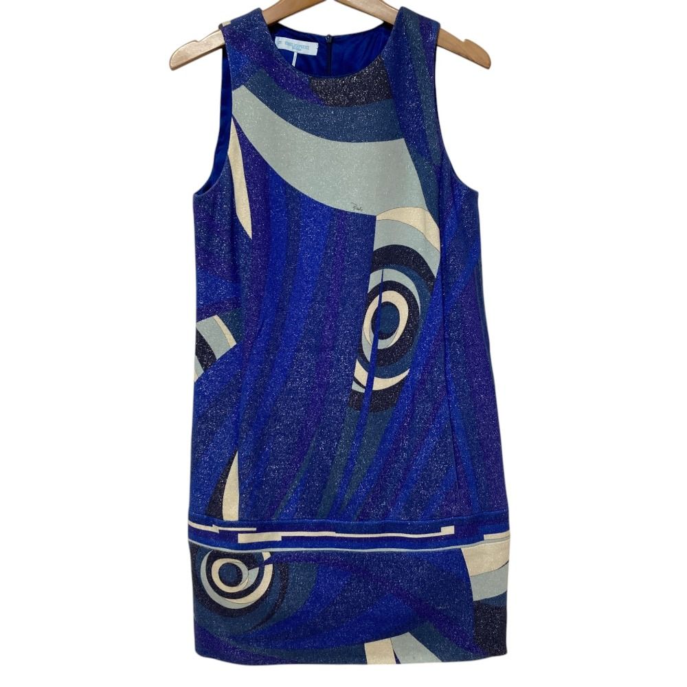 美品 EMILIO PUCCI エミリオプッチ プッチ柄 ノースリーブ ミニドレス 
