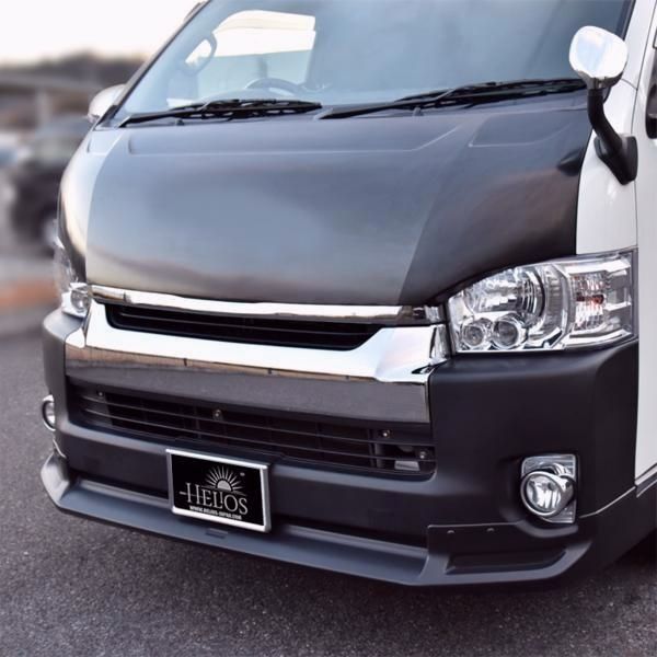 送料無料】未塗装 HELIOS 200系 ハイエース ワイド ボンネット 鉄製 