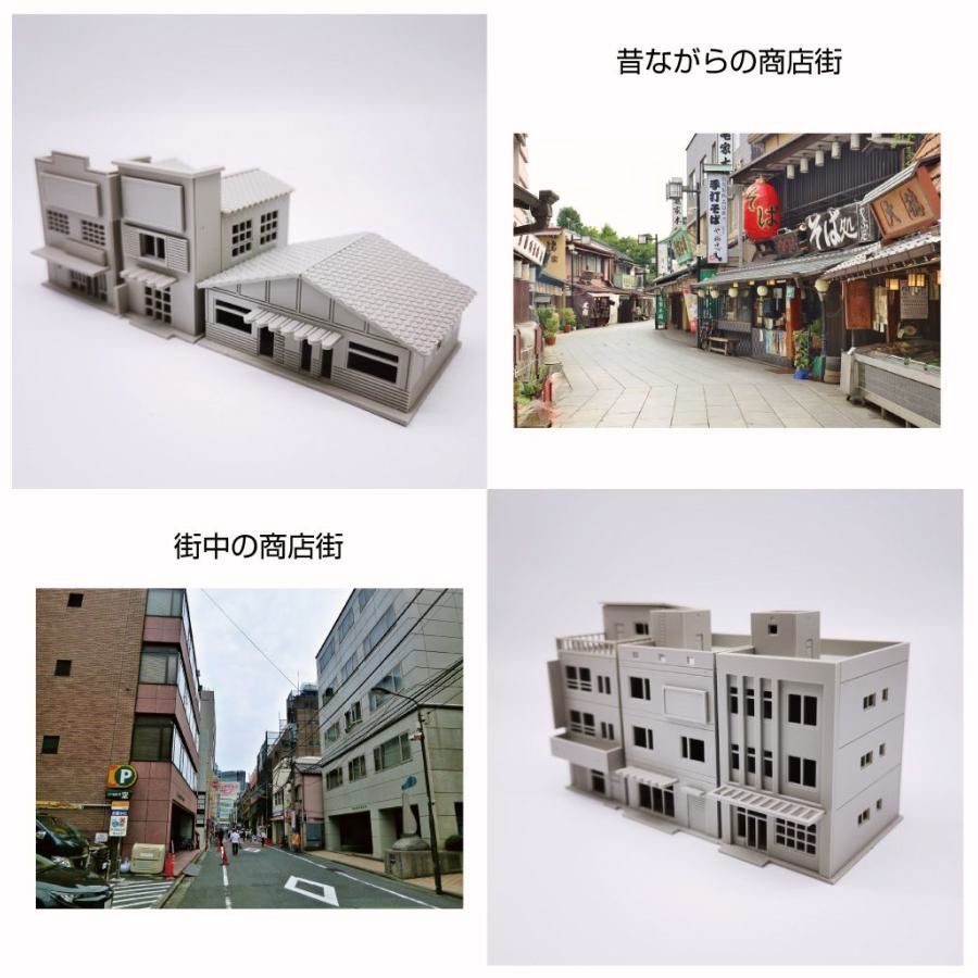 送料無料】模型 ビル モデル ジオラマ Nゲージ 商店街店舗シリーズ 1 