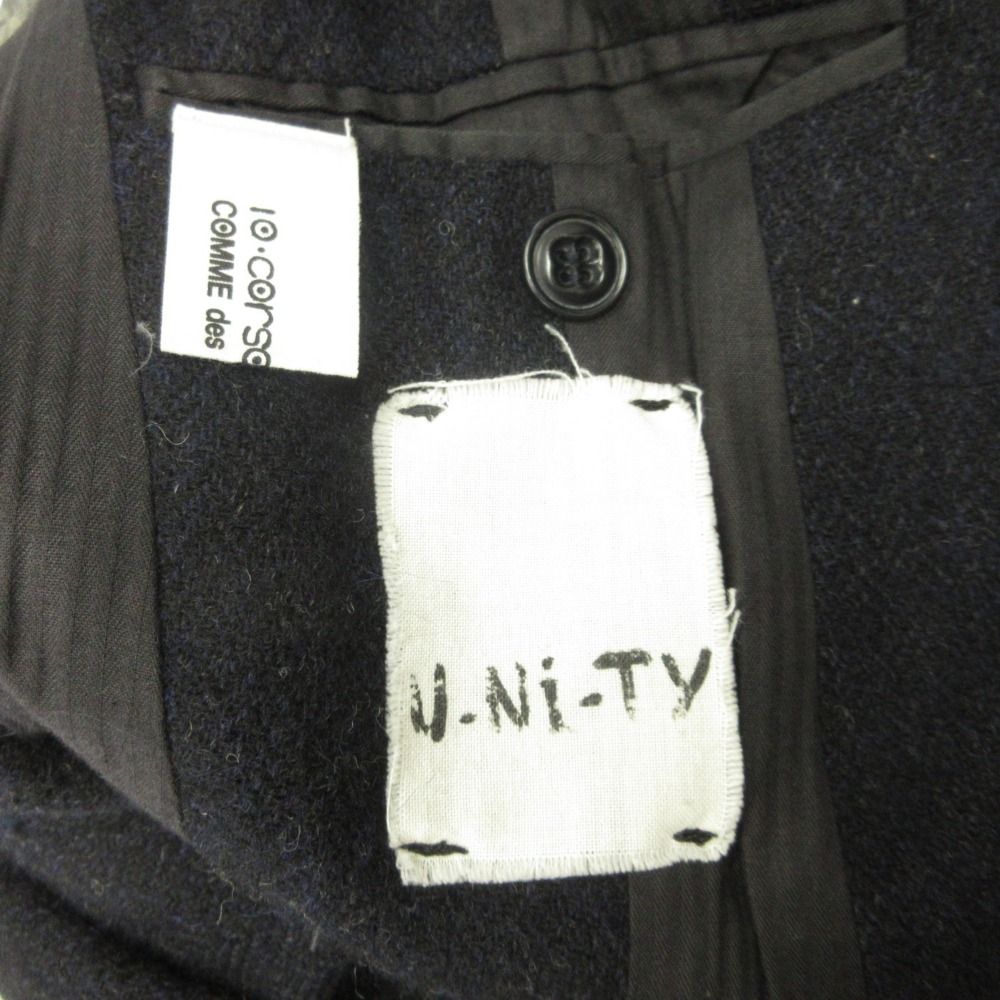 美品 10 Corso Como COMME des GARCONS ディエチ コルソコモ コムデギャルソン U-Ni-Ty 縮絨 テーラード ジャケット ネイビー メンズ 古着 中古 USED 美品 10 Corso Como COMME des GARCONS ディエチ コルソコモ