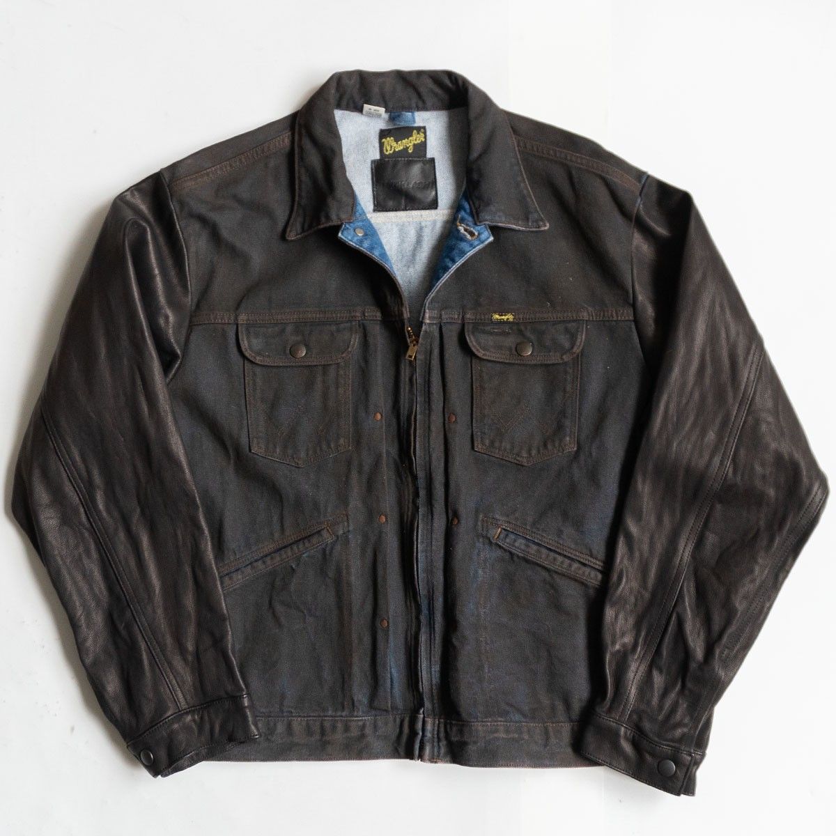 美品】ISAMU KATAYAMA BACKLASH【× Wrangler 袖レザー デニム