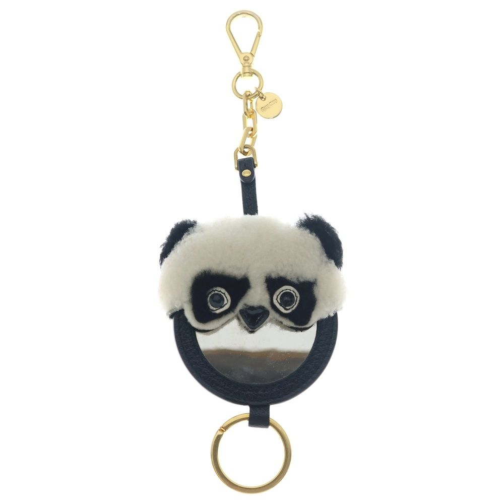 miumiu パンダ　キーリング miumiu (ミュウミュウ) ミラー付き パンダモチーフ バッグチャーム
