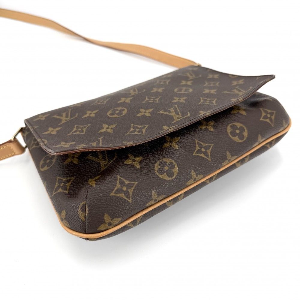 ★3日以内返品可★  LOUIS VUITTON ルイ・ヴィトン モノグラム キャンバス ミュゼット タンゴ ロング M51388 ショルダーバッグ ブラウン コーティングキャンバス レザー レディース ルイヴィトン ショルダーバッグ レディース ミュゼットタンゴ ロング