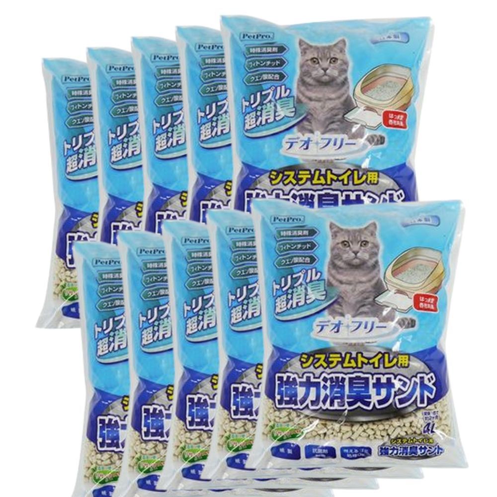 ペットプロジャパン PetPro デオフリー システムトイレ用強力消臭サンド 4L 1パック 【×10セット】